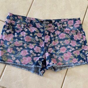 Rewash Jean Shorts Womens  Floral Print Denim Cutoff  Size 11